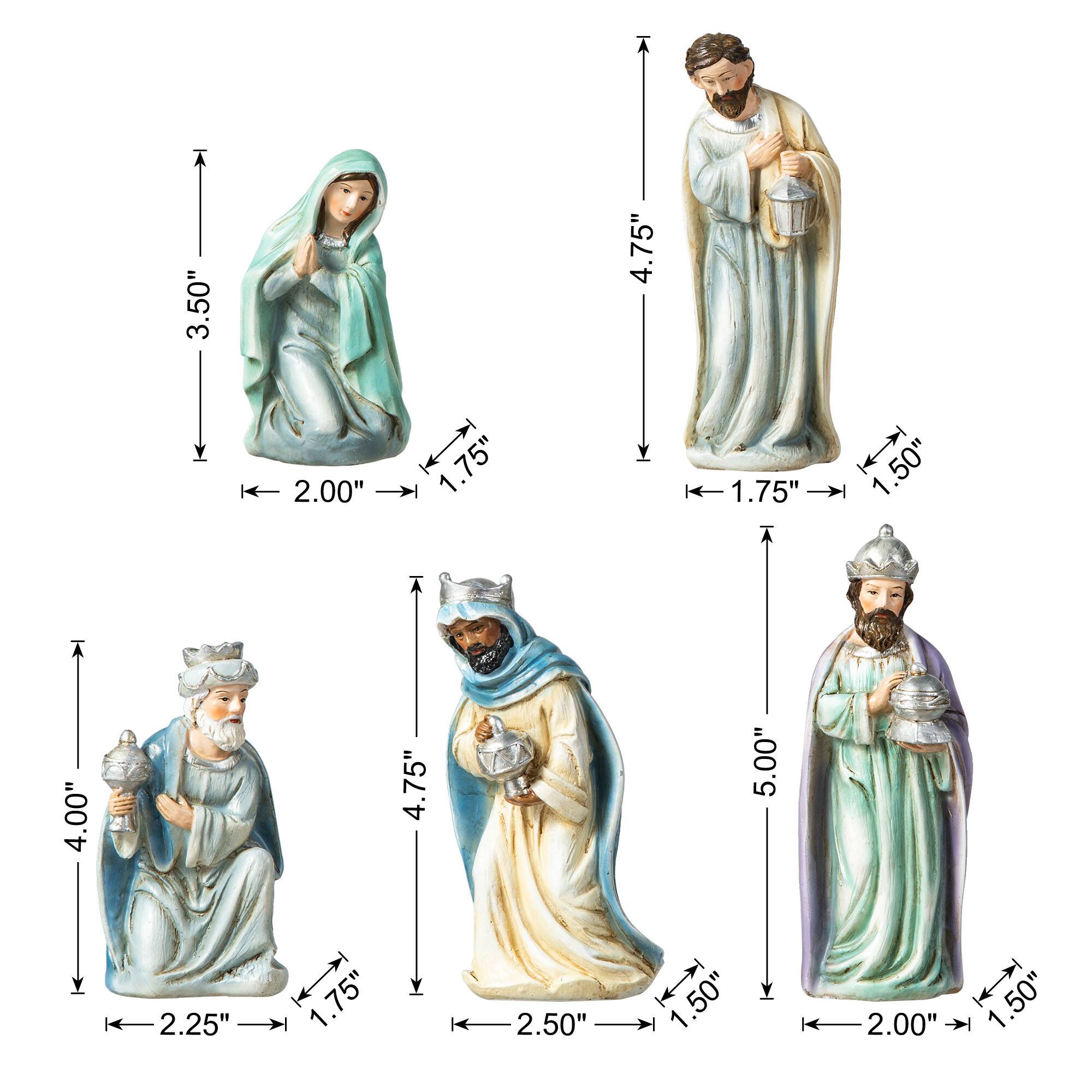 Glitzhome® Deluxe Blue Nativity Figurine Set
